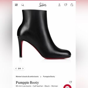 Christian Louboutin Black Leather Heeled Boots